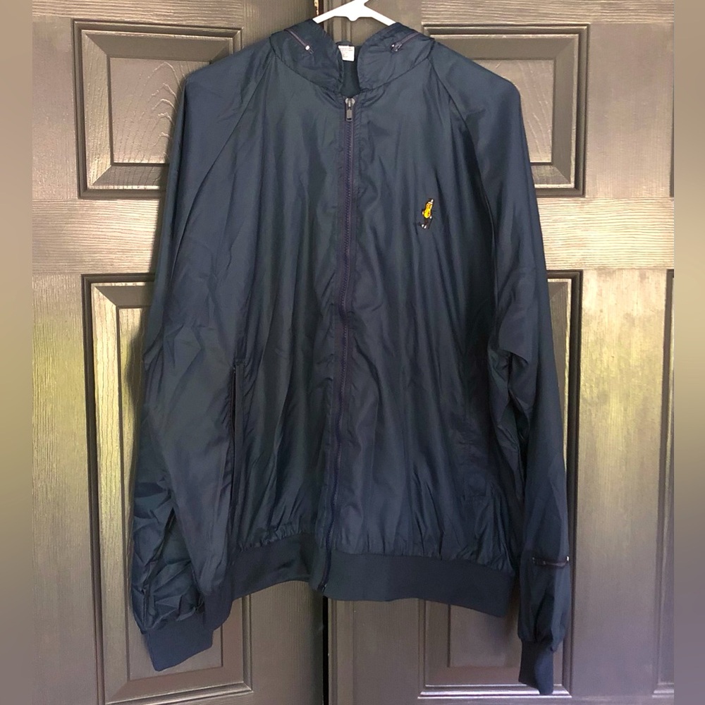 Vintage Planters Peanuts Jacket Adult XXL Navy Blue Windbreaker La Mode Full Zip